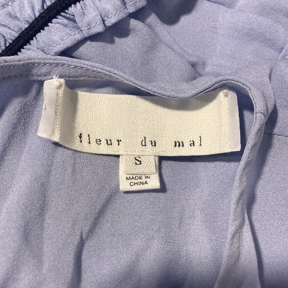 FLEUR DU MAL pastel blue ruched blouse, size small - Picture 4 of 9